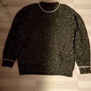 Vintage Gold Sparkly Knit Sweater